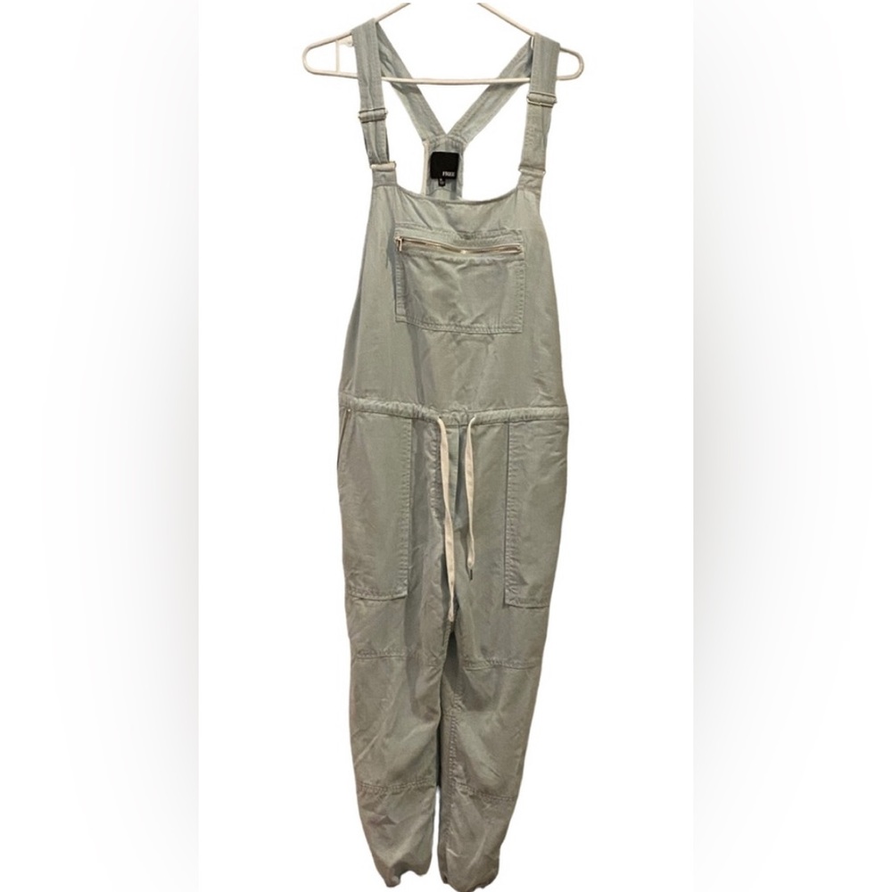 Aritzia Wilfred Free Vailetta lyocell chambray pastel blue Sz M overalls